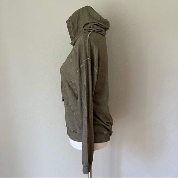 Grey & Gray Stars Green Cotton Rayon Hoodie Size S/P - Picture 2 of 5